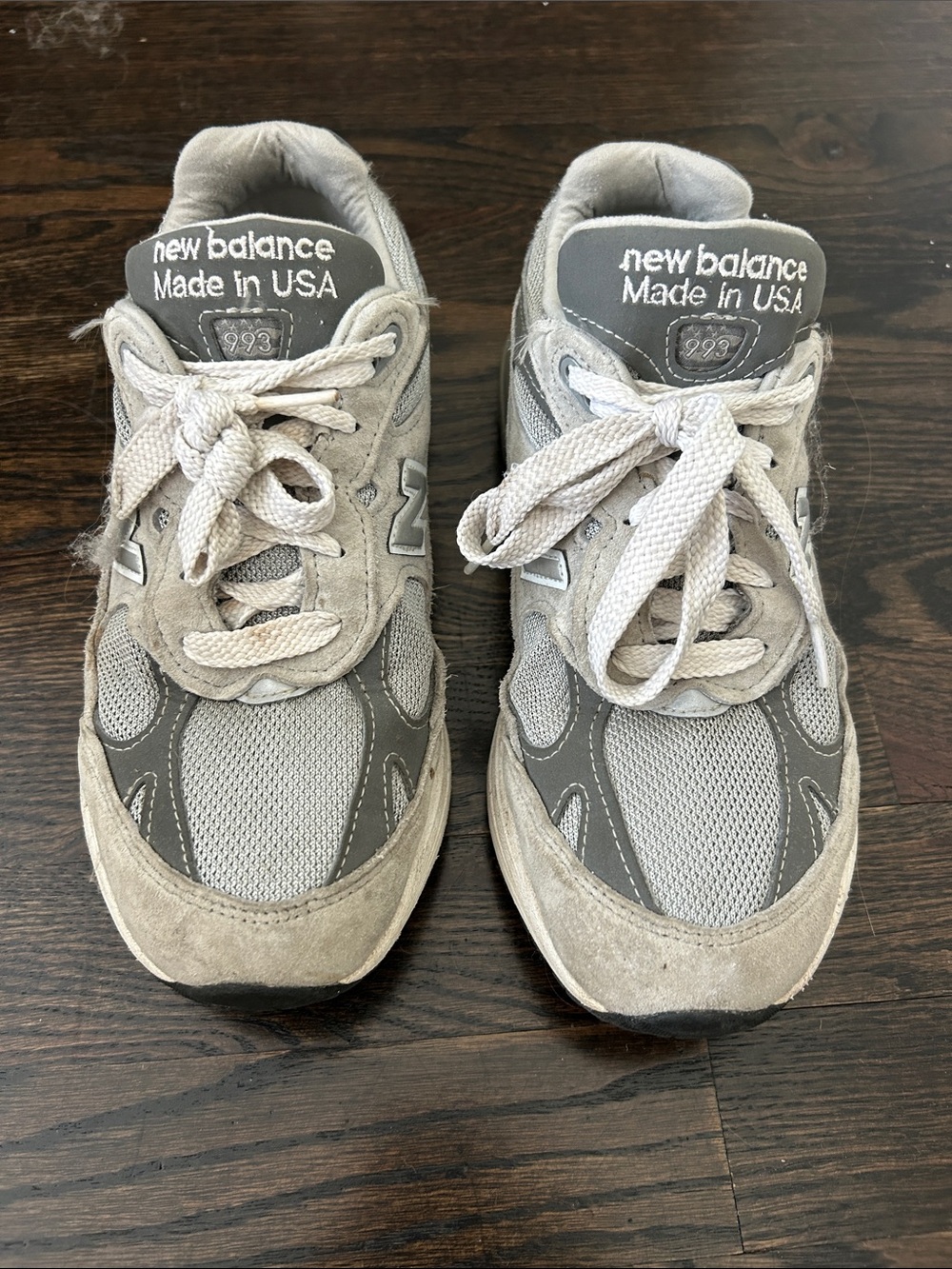 New Balance Gray and White Sneakers